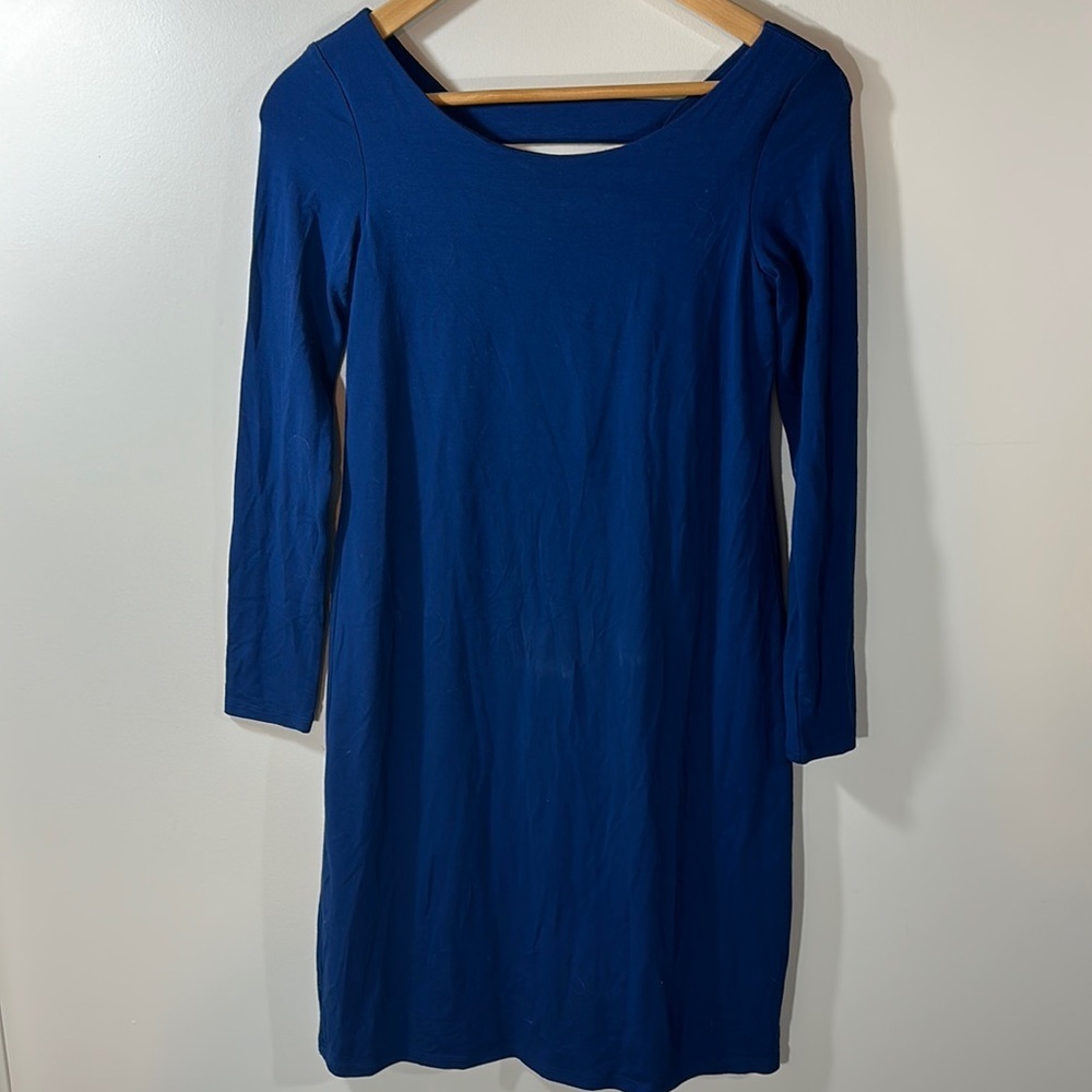 Eileen Fisher Cobalt Blue Long Sleeve Jersey Knit Petite